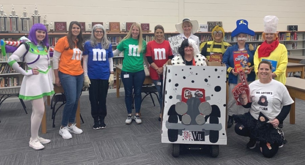 Photo of the MS/HS staff at Halloween