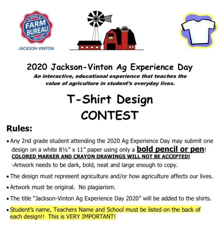 Ag Experience Day T-shirt contest flyer